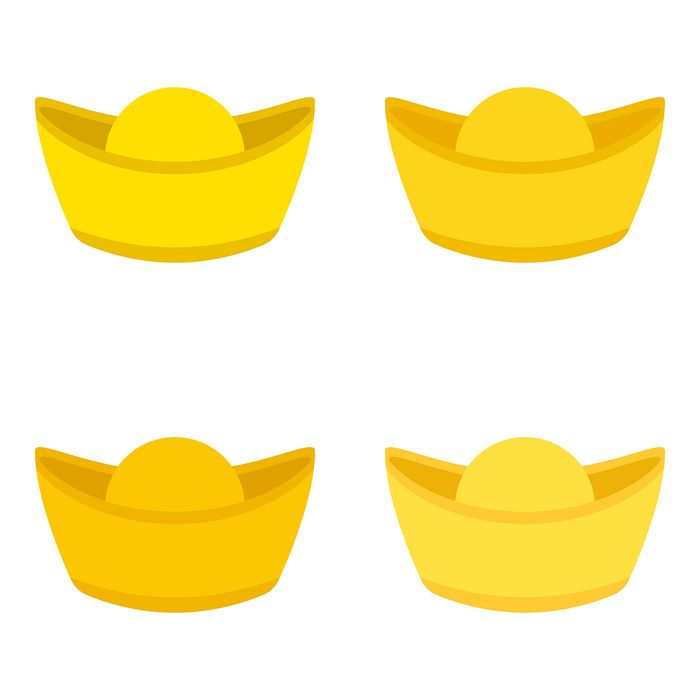 Hình ảnh 4 đĩnh vàng lớn vector 3D File CR 021