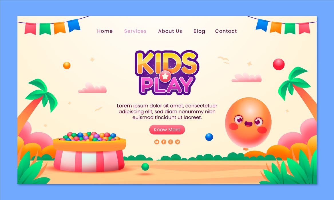Mẫu banner, background website giành cho trẻ em vector CR821