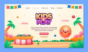 Mẫu banner, background website giành cho trẻ em vector CR821