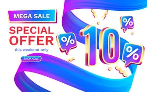 Mẫu banner giảm giá đặc biệt 10% file AI CR059