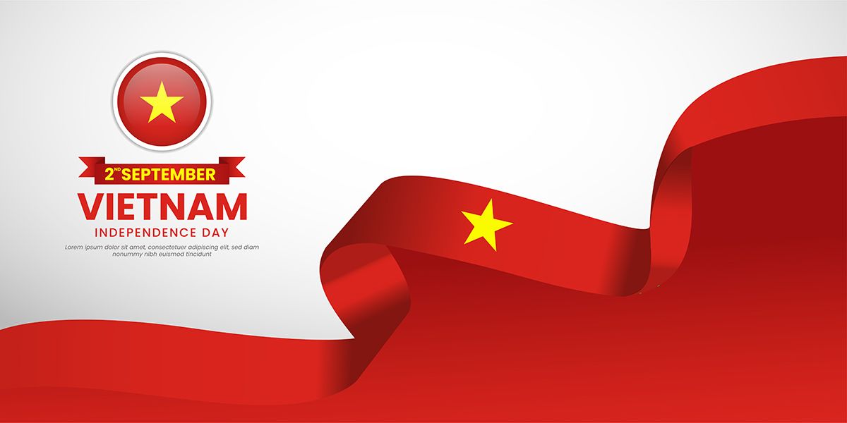 Ảnh background dải cờ Việt Nam uốn lượn vector mẫu số 184