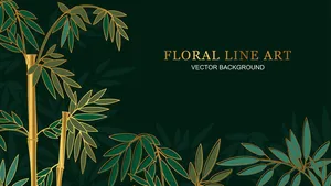 Mẫu banner, backgroud cây tre tranh sang trọng file AI 071