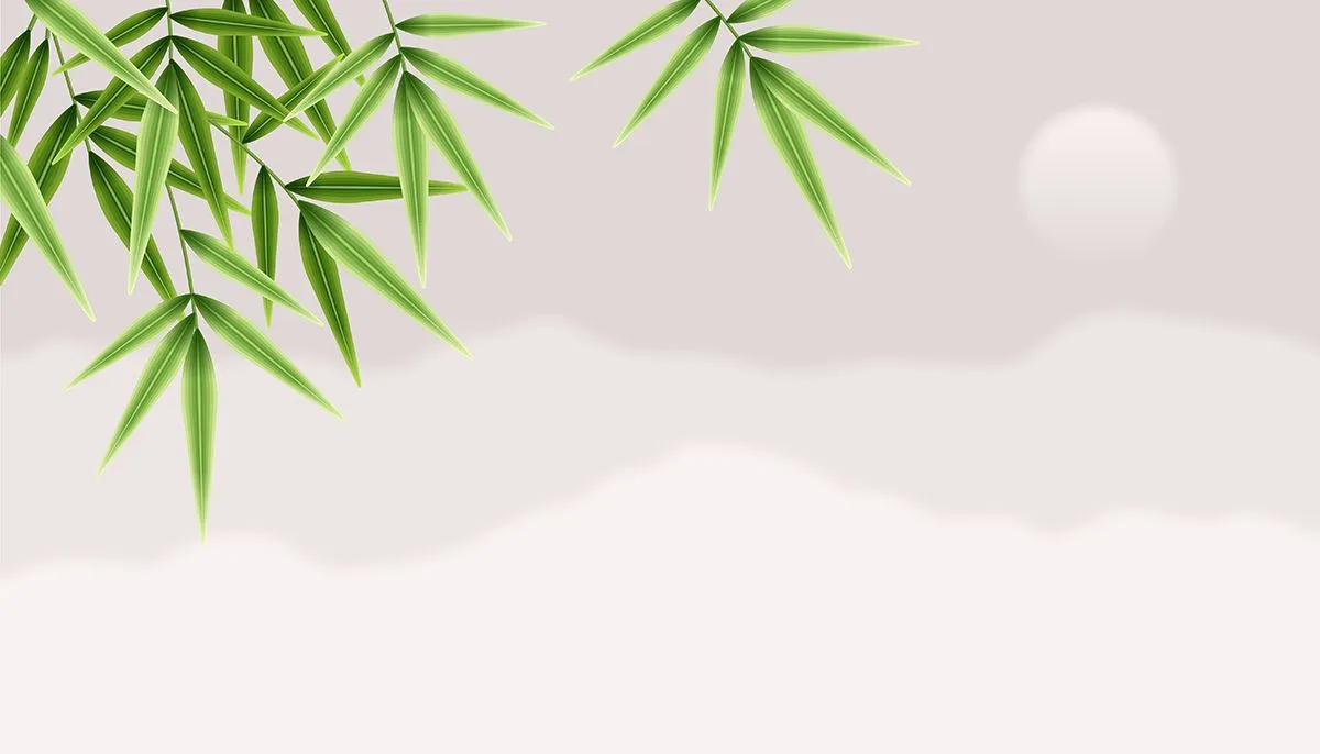 Mẫu banner, backgroud cây tre tranh file AI 070