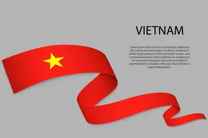 Ảnh minh họa ruy băng cờ Việt Nam tung bay uốn lượn vector File AI 096