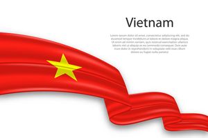 Mẫu ảnh cờ Việt Nam tung bay uốn lượn vector mẫu số 134