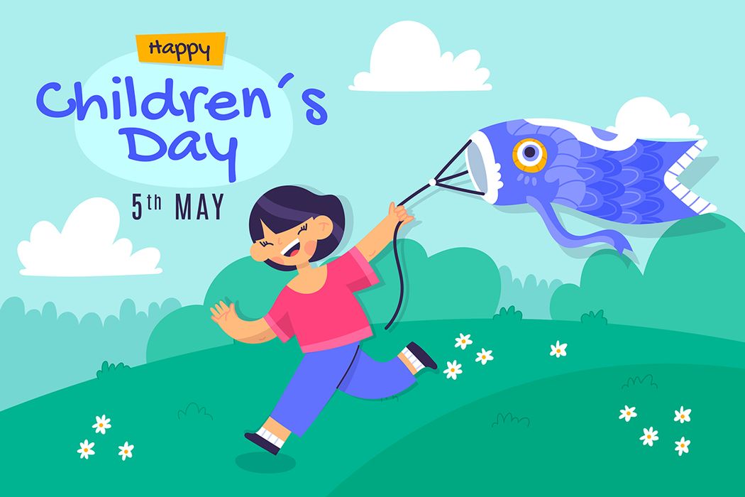 Ảnh banner, background chạy thả diều mừng ngày lễ của trẻ - CR1178