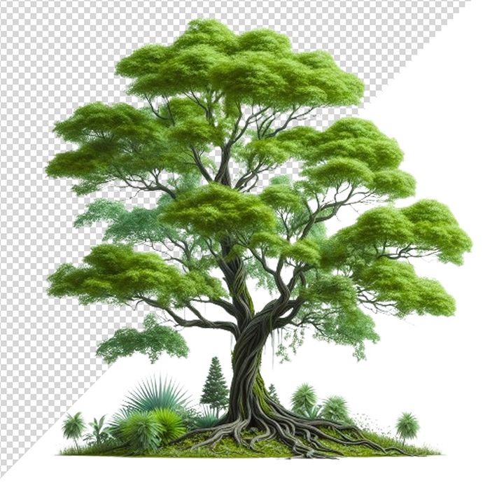 Ảnh cây đa cổ thụ vector file PNG dạng pixel - S053