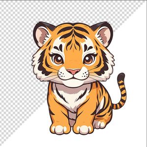 Ảnh vẽ con hổ phong cách chibi nhân hóa File PNG - 011