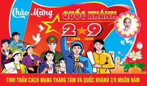 Tranh cổ động chào mừng ngày quốc khánh 2-9 nền cờ tổ quốc file corel 039