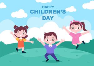 Mẫu banner trẻ vui chơi đồng cỏ mừng ngày lễ của trẻ - CR1123