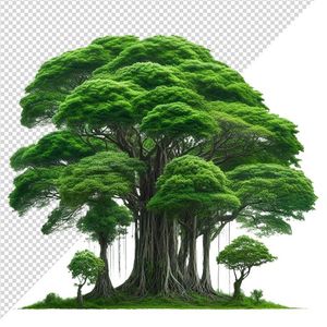 Ảnh cây đa cổ thụ vector file PNG dạng pixel - S052