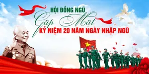 Mẫu phông nền, background hội đồng ngũ kỷ niệm 20 năm nhập ngũ file corel chất lượng cao